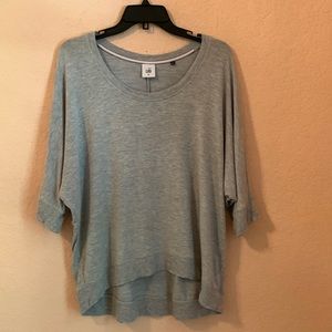 CAbi Center Stage Tee (Item 5554).  Heather Gray.  Oversized boxy tee.